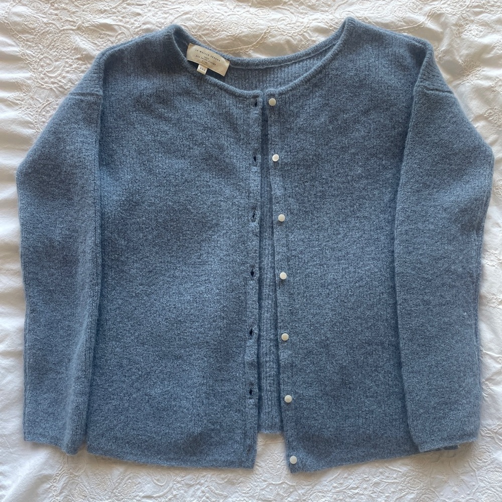 Sezane Gaspard Vintage Blue Knit Sweater